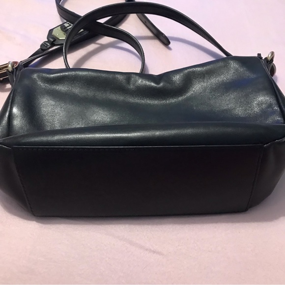 Lauren by Ralph Lauren Black Leather Crossbody Bag Gold Hardware - Picture 7 of 12